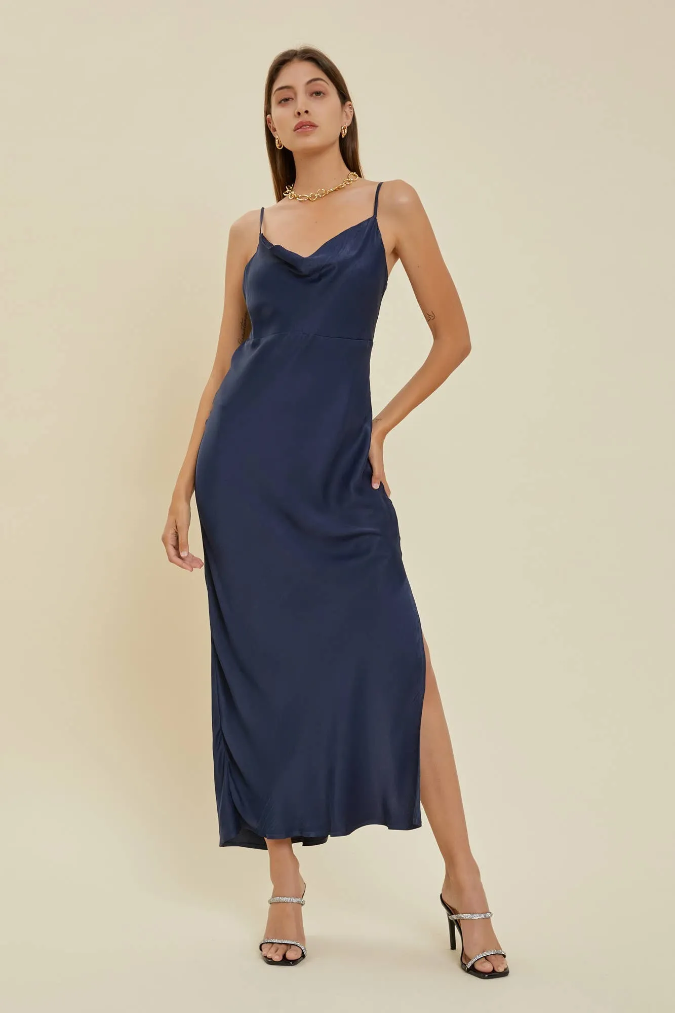 Cowl Neck Slip Dress