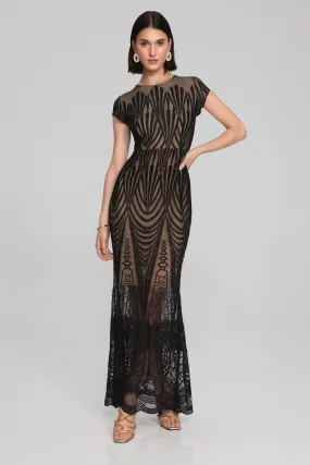 Embroidered Lace Trumpet Gown