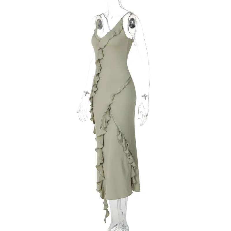 Vvsha Kooper Ruffle Maxi Dress